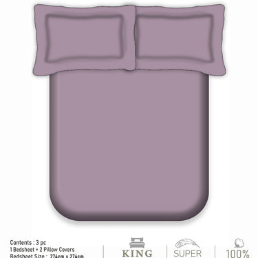 300TC - King size Solid Bedsheet Set (Old Lavender)