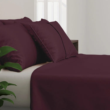 300TC - King size Solid Bedsheet Set (Wine Berry)