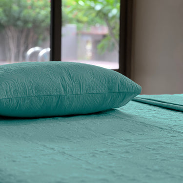 Sensation Ultrasonic Quilted  Bed Cover set (Aqua)