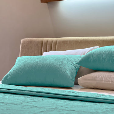 Sensation Ultrasonic Quilted  Bed Cover set (Aqua)