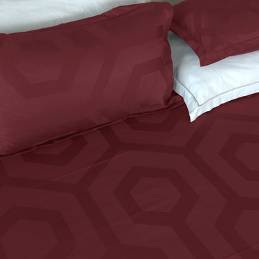 Italian Jacquard-King Size BedSheet Set (Pinkish Red)