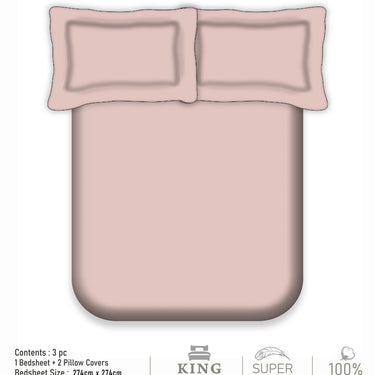 300TC - King size Solid Bedsheet Set (Peach)