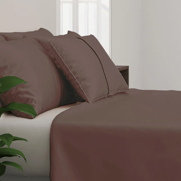 300TC - King size Solid Bedsheet Set (Dark Chocolate)