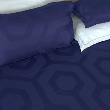 Italian Jacquard-King Size BedSheet Set (Navy Blue)