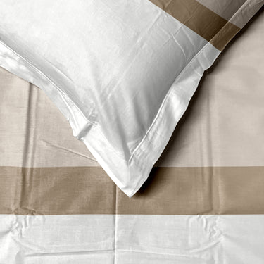 Manchester Fusion-300 TC King Size bedsheet Set  (Baige,Cream,White)