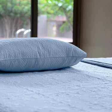 Sensation Ultrasonic Quilted  Bed Cover set(Light Blue)