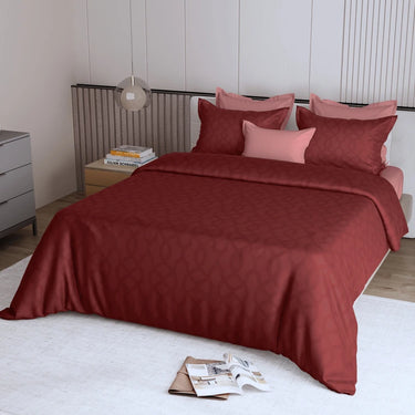 Italian Jacquard-King Size BedSheet Set (Cherry)