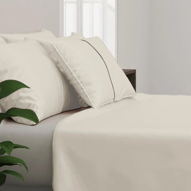 300TC - King size Solid Bedsheet Set (Ivory)