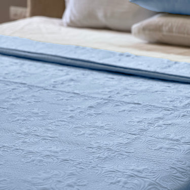 Sensation Ultrasonic Quilted  Bed Cover set(Light Blue)