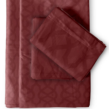 Italian Jacquard-King Size BedSheet Set (Cherry)