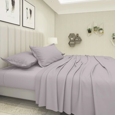 600TC Luxury 100% Pure Cotton Solid Bedsheet Set (Mauve)