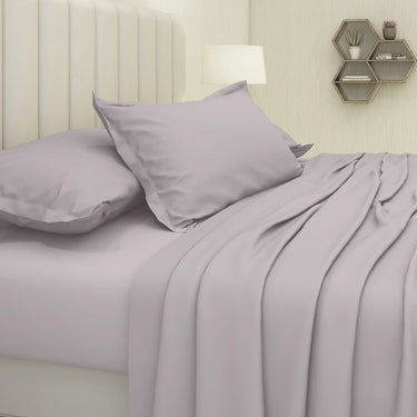 600TC Luxury 100% Pure Cotton Solid Bedsheet Set (Mauve)