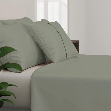 300TC - King size Solid Bedsheet Set (Granite Green)