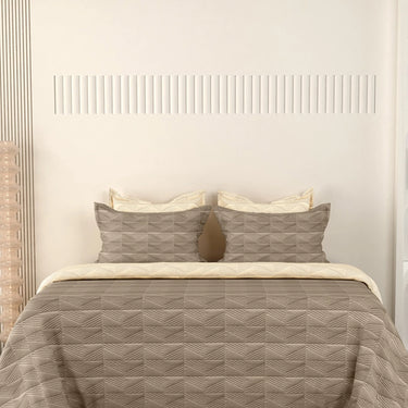 Everyday Ultrasonic Quilted Reversible Bedcover (Mocha - Beige)