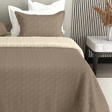 Aura Multi Needle Quilted, Reversible Bedcover (Mocha & Beige)