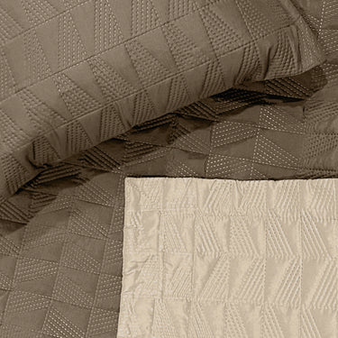 Everyday Ultrasonic Quilted Reversible Bedcover (Mocha - Beige)