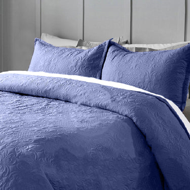 Sensation Ultrasonic Quilted  Bed Cover set (BlueBerry)