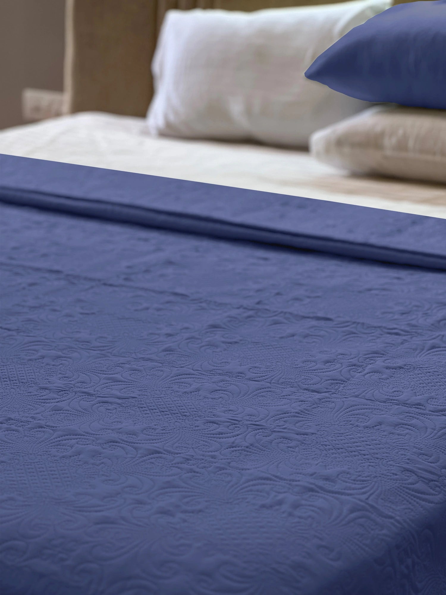 Sensation Ultrasonic Quilted  Bed Cover set (BlueBerry)