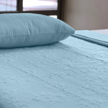 Sensation Ultrasonic Quilted  Bed Cover set (Sky)