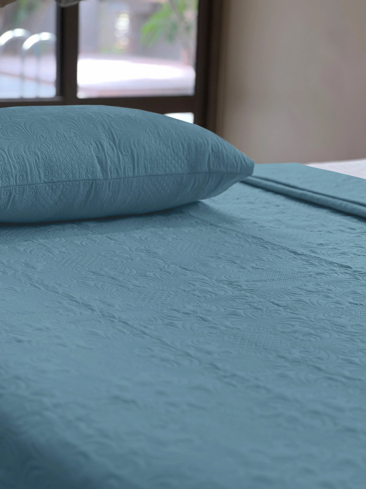 Sensation Ultrasonic Quilted  Bed Cover set (Denim)