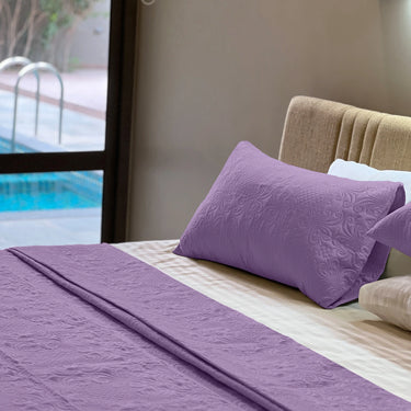 Sensation Ultrasonic Quilted  Bed Cover set (Plum)