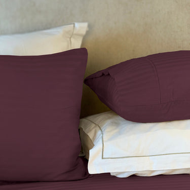 Simple Living - 210TC Satin Stripe Bedsheet Set(Dark Violet)