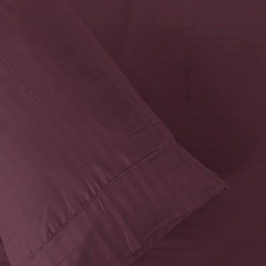 Simple Living - 210TC Satin Stripe Bedsheet Set(Maroon)