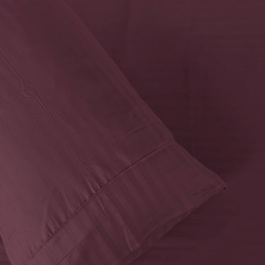 Simple Living - 210TC Satin Stripe Bedsheet Set(Dark Violet)