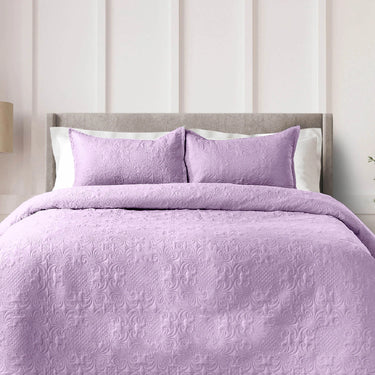 Sensation Ultrasonic Quilted  Bed Cover set (Lilac)