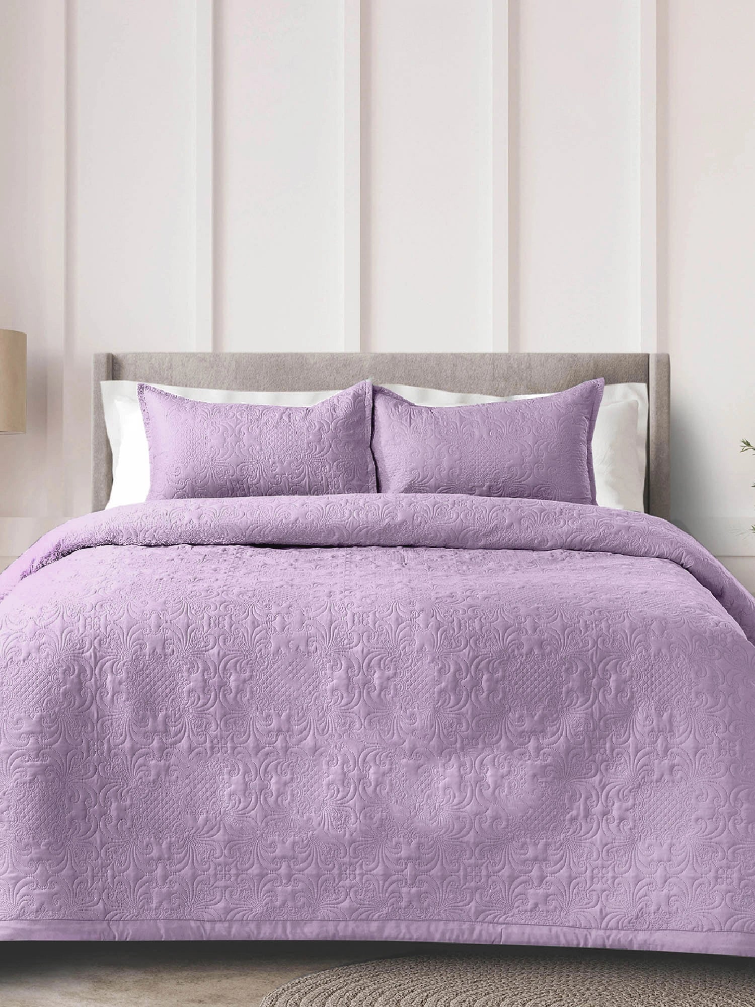 Sensation Ultrasonic Quilted  Bed Cover set (Lilac)