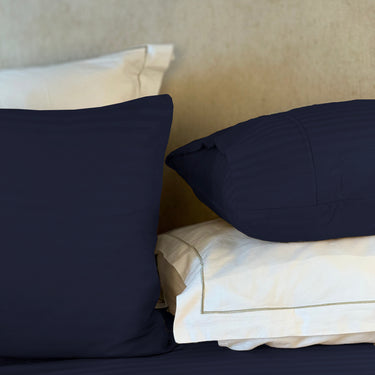 Simple Living - 210TC Satin Stripe Bedsheet Set(Navy Blue)