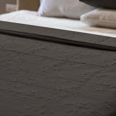 Sensation Ultrasonic Quilted  Bed Cover set(Charcoal)