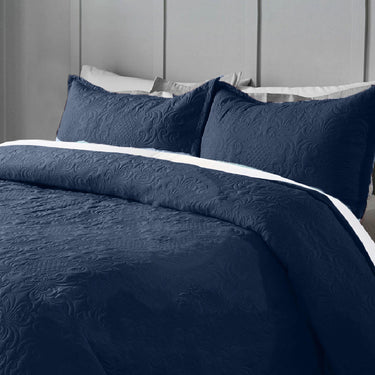 Sensation Ultrasonic Quilted  Bed Cover set (Navy)