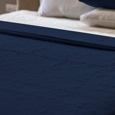 Sensation Ultrasonic Quilted  Bed Cover set (Navy)