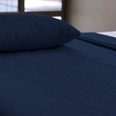 Sensation Ultrasonic Quilted  Bed Cover set(Navy Blue)