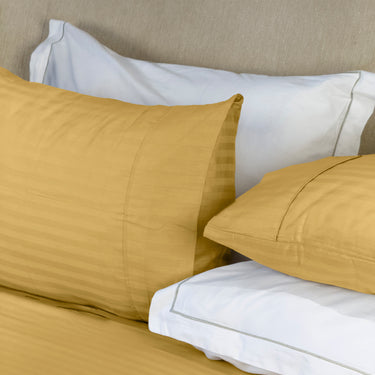 Simple Living - 210TC Satin Stripe Bedsheet Set(Lemon Yellow)