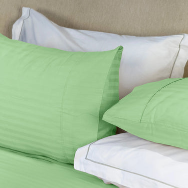 Simple Living - 210TC Satin Stripe Bedsheet Set(Pistachio)