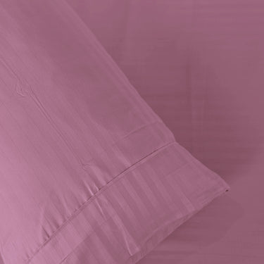 Simple Living - 210TC Satin Stripe Bedsheet Set(Berry Fizz)