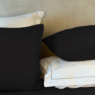 Simple Living - 210TC Satin Stripe Bedsheet Set(Black)
