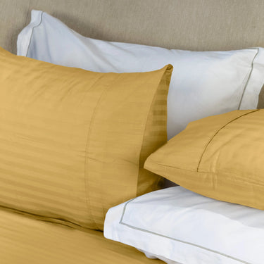 Simple Living - 210TC Satin Stripe Bedsheet Set(Golden)