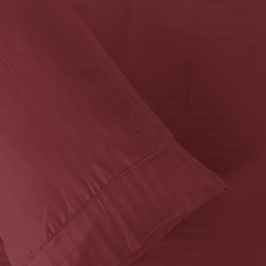 Simple Living - 210TC Satin Stripe Bedsheet Set(Cherry)
