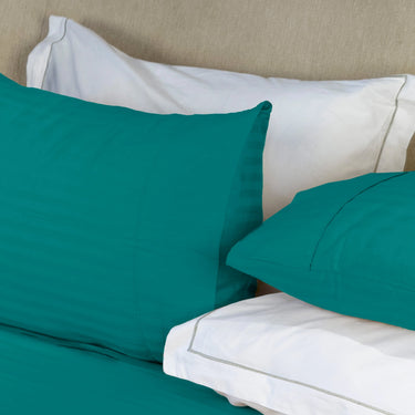 Simple Living - 210TC Satin Stripe Bedsheet Set(Turkish Green)