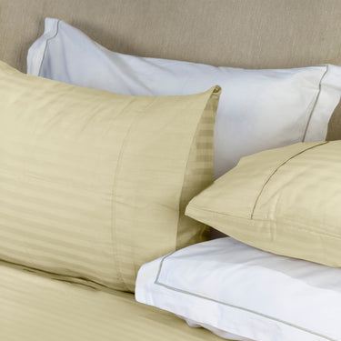 Simple Living - 210TC Satin Stripe Bedsheet Set(Lemon Light)