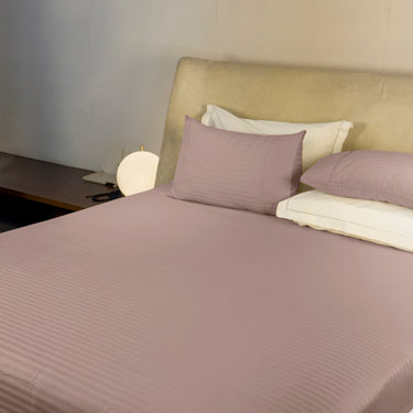 Simple Living - 210TC Satin Stripe Bedsheet Set(Copper)