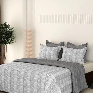 Everyday Ultrasonic Quilted Reversible Bedcover (Silver - Grey)