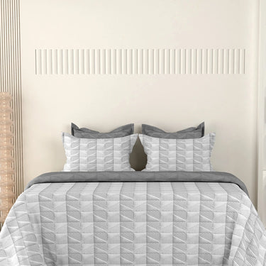 Everyday Ultrasonic Quilted Reversible Bedcover (Silver - Grey)