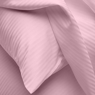 Simple Living - 210TC Satin Stripe Bedsheet Set(Pink)