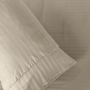 Simple Living - 210TC Satin Stripe Bedsheet Set(Beige)