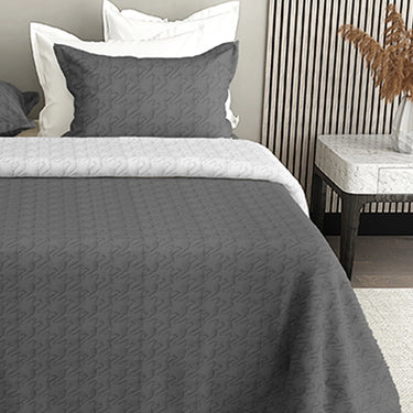 Aura Multi Needle Quilted, Reversible Bedcover (Grey & Silver)