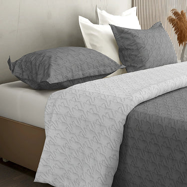 Aura Multi Needle Quilted, Reversible Bedcover (Grey & Silver)